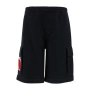 44 Label Group Lätta, bekväma bomulls-shorts Black, Herr