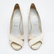 Christian Louboutin Pre-owned Pre-owned Satin klackskor White, Dam