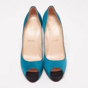 Christian Louboutin Pre-owned Pre-owned Satin klackskor Blue, Dam