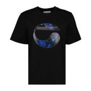 Coperni Oversized Holografisk Box T-shirt Black, Dam