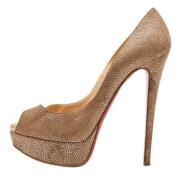 Christian Louboutin Pre-owned Pre-owned Mocka klackskor Beige, Dam