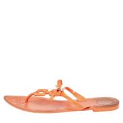 Dior Vintage Pre-owned Tyg sandaler Orange, Dam