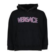 Versace Logo Sweatshirt med Graffiti Stil Black, Dam