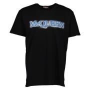 Alexander McQueen Logobroderad T-shirt Black, Herr