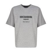 Dolce & Gabbana Grå Bomull T-shirt med Oversized Passform Gray, Herr