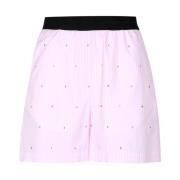 Msgm Rosa shorts med hög midja och strass Pink, Dam