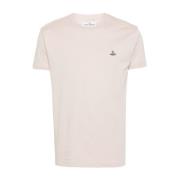 Vivienne Westwood Beige Bomull Jersey T-shirt med Signatur Orb Logo Be...