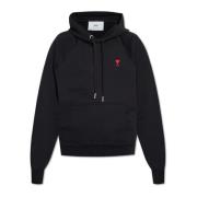 Ami Paris Hoodie med logobroderi Black, Dam