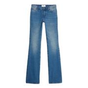 Ami Paris Stiliga Blå Bomulls Bootcut Jeans Blue, Dam