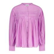 Isabel Marant Plalia Blus med Ballongärmar Pink, Dam