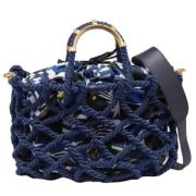 Chanel Vintage Pre-owned Bomull totevskor Blue, Dam