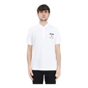 Moschino Logo Polo Shirt in Love We Trust White, Herr