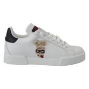 Dolce & Gabbana Logo Patch Sneakers White, Dam