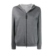 Brunello Cucinelli Grått Siden-Bomullsblandning Dragkedja Hoodie Gray,...