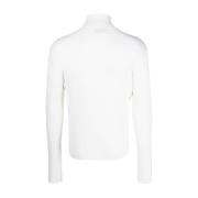 Ernest W. Baker Vit Ribbad Turtlenecktröja White, Herr