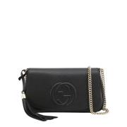 Gucci Soho Chain Crossbody Väska Black, Dam