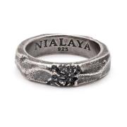 Nialaya Carved Vintage Silver Ring Gray, Herr