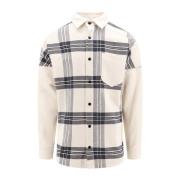 Palm Angels Madras Oversize Skjorta White, Herr