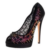 Casadei Pre-owned Pre-owned Tyg klackskor Black, Dam