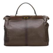 Fendi Vintage Pre-owned Laeder handvskor Brown, Dam