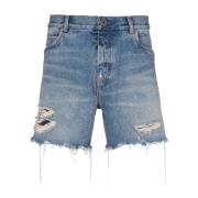 Balmain Blå Ripped Jeans Blue, Herr