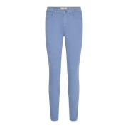 MOS MOSH Slim-Fit High-Rise Färgade Byxor Blue, Dam