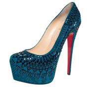 Christian Louboutin Pre-owned Pre-owned Mocka klackskor Blue, Dam