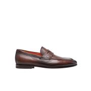 Santoni Bruna lädermokkasiner Brown, Herr