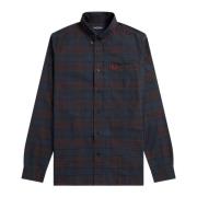 Fred Perry Autentisk Oxford Tartan Skjorta French Navy-S Multicolor, H...