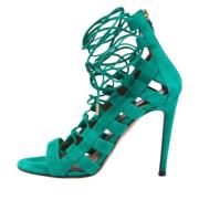 Aquazzura Pre-owned Pre-owned Mocka sandaler Green, Dam