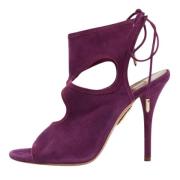 Aquazzura Pre-owned Pre-owned Mocka sandaler Purple, Dam