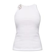 Blumarine Top med kristallbrosch White, Dam