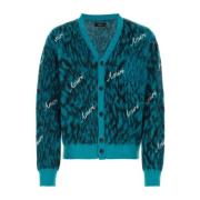 Amiri Broderad Alpacka Blend Kofta Blue, Herr