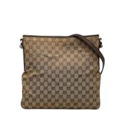 Gucci Vintage Pre-owned Canvas axelremsvskor Brown, Dam