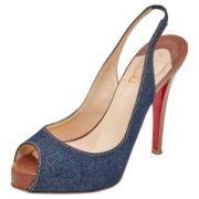 Christian Louboutin Pre-owned Pre-owned Denim sandaler Blue, Dam