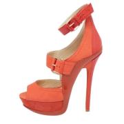 Jimmy Choo Pre-owned Pre-owned Laeder sandaler Orange, Dam