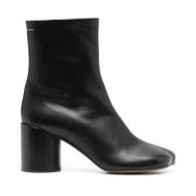 MM6 Maison Margiela Eleganta Läderankelstövlar Black, Dam