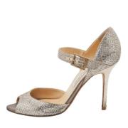 Jimmy Choo Pre-owned Pre-owned Tyg sandaler Gray, Dam