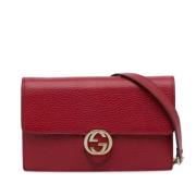 Gucci Vintage Pre-owned Laeder axelremsvskor Red, Dam