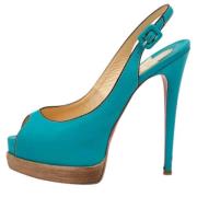 Christian Louboutin Pre-owned Pre-owned Laeder sandaler Blue, Dam