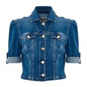 Kocca Kortärmad crop denimjacka Blue, Dam