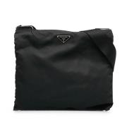 Prada Vintage Pre-owned Canvas axelremsvskor Black, Dam