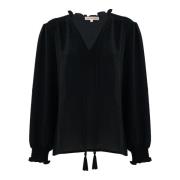 Kocca Blus med tofsdetaljer Black, Dam