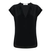 Kocca Elegant kortärmad blus Black, Dam