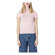Tommy Jeans Rosa Tryck T-shirt för Kvinnor Pink, Dam