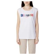 Blauer Fragmenterad Logo Dam T-Shirt White, Dam