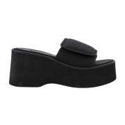 Courrèges Svarta Sandaler med Kardborreband Black, Dam