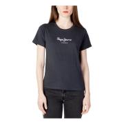 Pepe Jeans Svart kortärmad T-shirt Black, Dam