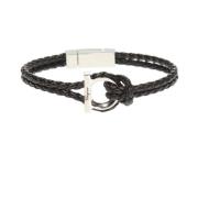 Salvatore Ferragamo Gancini flätat armband Black, Dam