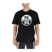 North Sails Svart Tryckt Kortärmad T-shirt Black, Herr